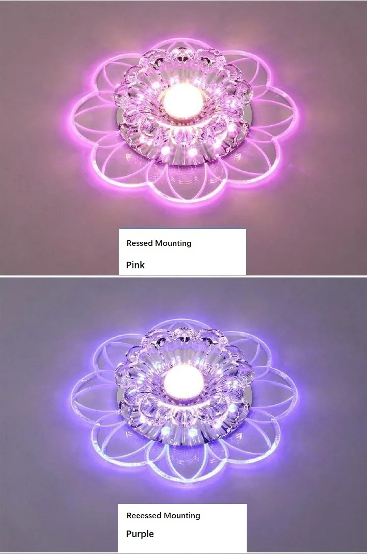 Ceiling light can be dimmed LED modern round glass crystal beads ceiling flat living room corridor Hotel apartment KTV bar