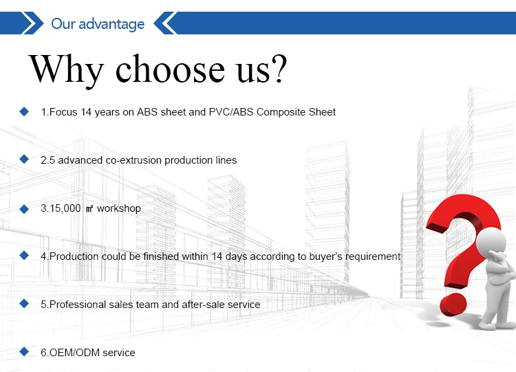 Good Quality Factory Direct Sale Wholesale Pvc/Abs Composite Sheet