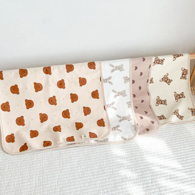 Foldable and Portable Cradle Pad Cotton Muslin For Baby Bedding Baby Muslin Changing Mat