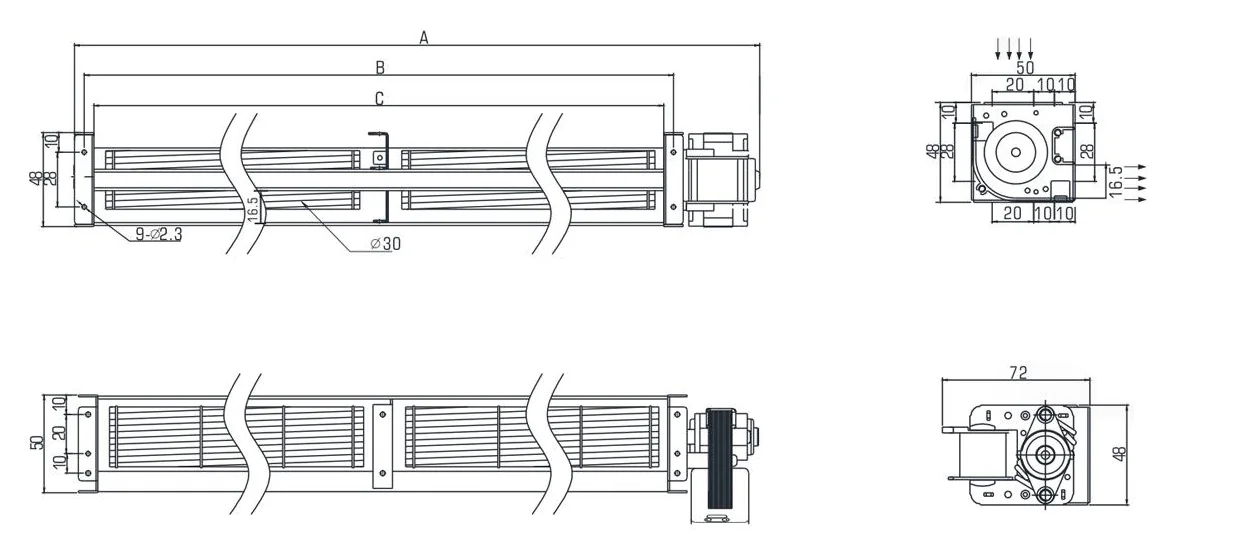 Cross Flow Fan, 220V, 30mm - detail 8