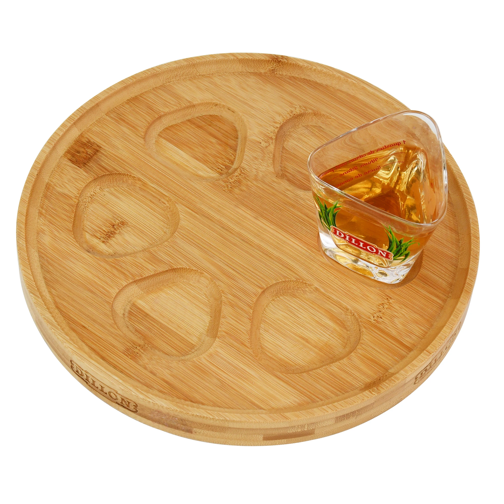 60ml 2oz Round Bamboo Wood Shot Glass Serving Tray Drinks Cup for Family Gath, Ski Shape Shot Glass Holder