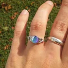 Circle Vintage Retro Circle Temperature-Control Changeable Ring Flower Round Engagement Gift Ring