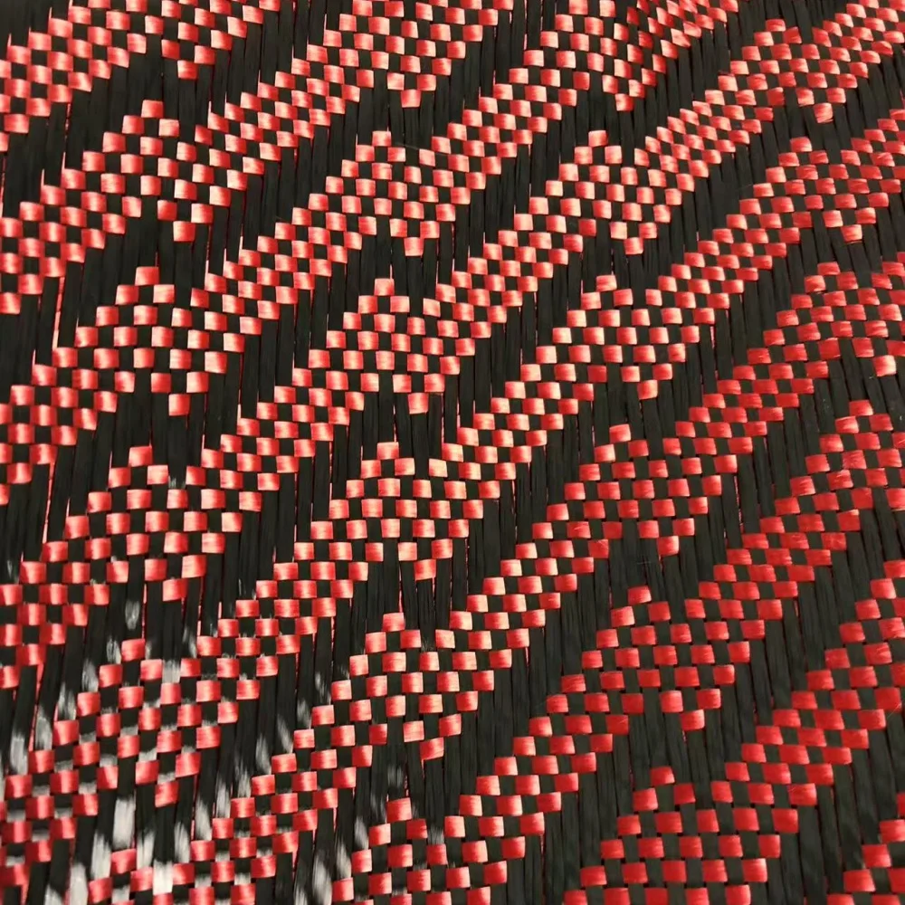 High Strength 3K 240g Composite Material Lightening Pattern Texture Red Carbon Fiber Fabric High Strength 3K 240g Composite Material Lightening Pattern Texture Red Carbon Fiber Fabric