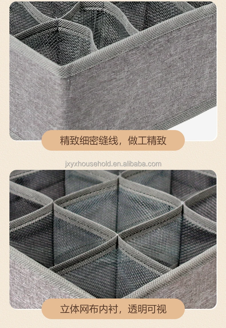 Wholesale 3Pcs Custom Foldable Socks Separated Organizer Box Underwear Storage Boxes High Quality Storage Organizer Box