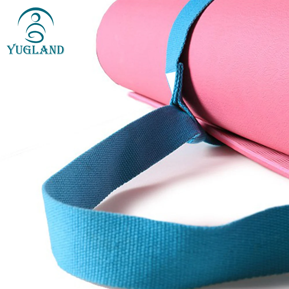 yugland free sample colorful oem custom cotton organic stretching yoga strap