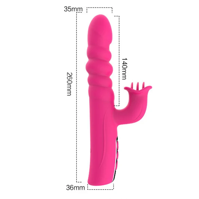 G Spot Telescopic Tongue Licking Vibrator Pussy Massage Pink Tongue