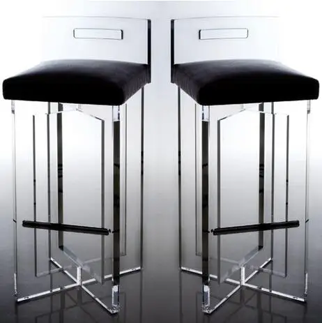 lucite stool with cushion