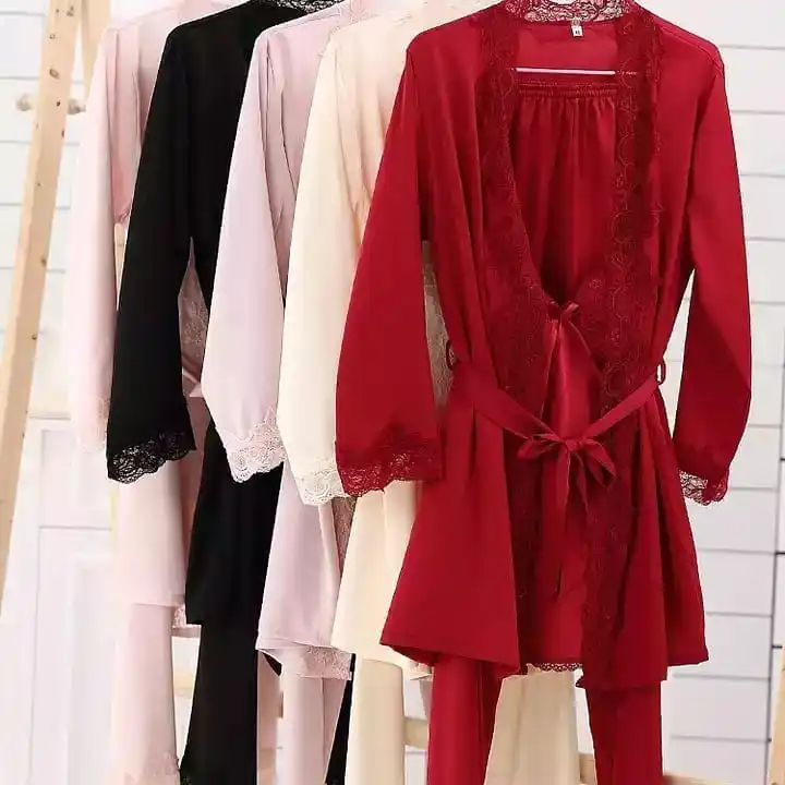 Custom Satin Sleep Wear 100% Pure Silk Pyjamas Set Women Silk Pajamas with long sleeves and long pants
