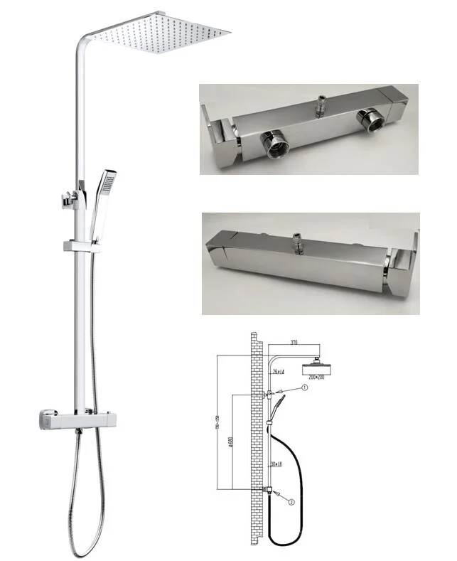 product high quality  competitive price chromed finish  square style  thermostatic system-51