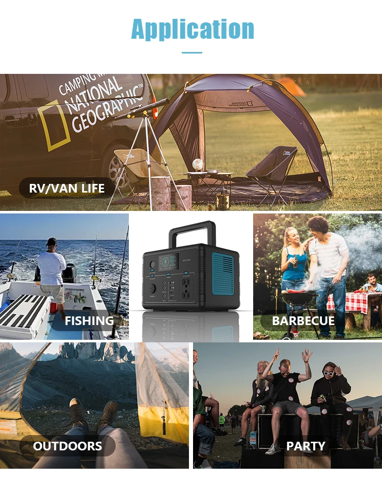 PuFa Portable Power Station 500w 110v 220v Camping Emergency Portable Power Supply Lifepo4 Home Portable Solar Power Station details