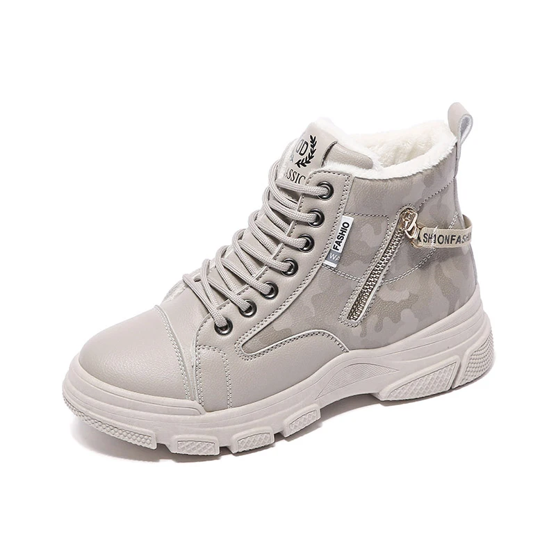 Women Warm Fuzzy Punk Ankle Boots 