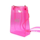 Clear Travel Lady Transparent Small Single Shoulder Hand Bags Women Girl Pvc Clear Pink Messenger Bag