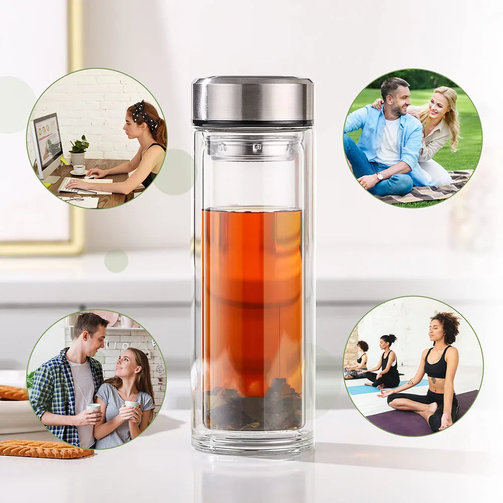 smart digital 350ml 450ml/500ml eco friendly borosilicate frosted clear sublimation water bottle custom glass water cup