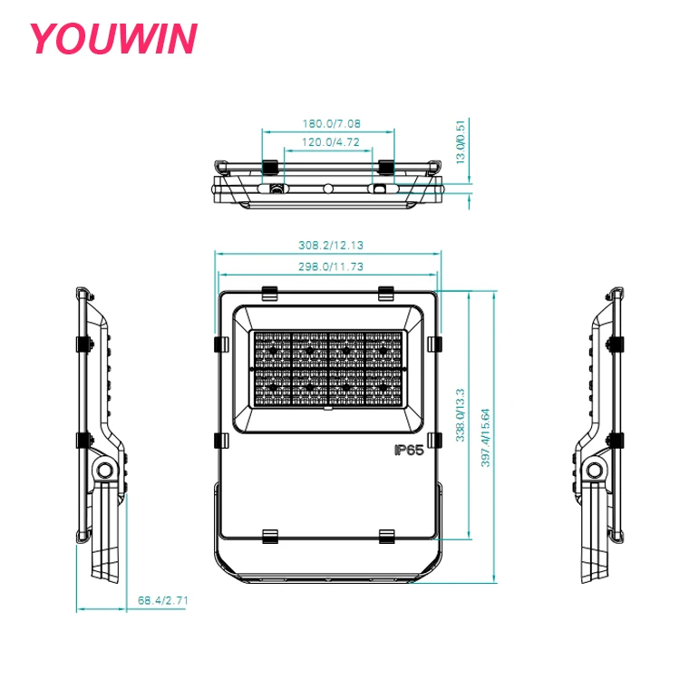 YOUWIN Outdoor surge protection 3000-6500K high lumen SMD 100w led stadium tunnel light flood