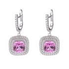 Earring Long Silver 925 Cubic Zirconia Earring Long Pendant Clip-on Women