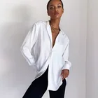 Women White Women 2021 High Quality Women Ladies Long Sleeve Loose Fashion Summer White Casual Shirt