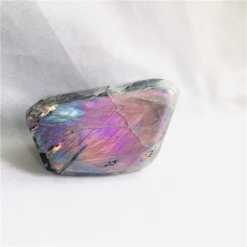 Wholesale high quality healing crystal polished stones purple light labradorite free form for decoration