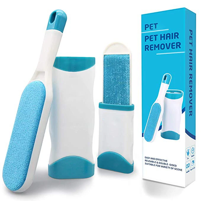 Pet Hair Remover Brush Double Sided with Self-Cleaning Base for Removing 
