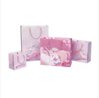 Shopping Bag Personalized Luxury Baby Pink Plain Shopping Cloth Packaging Paper Bag Custom Logo