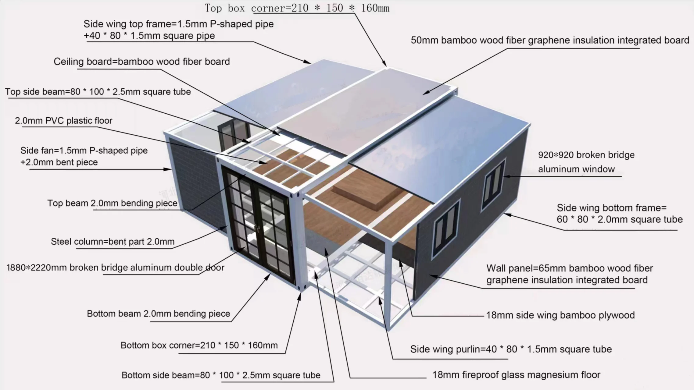Luxury 40ft & 20ft Industrial-Style Modified Shipping Container for Outdoor Shops & Hospitals Durable Sandwich Panel Material manufacture