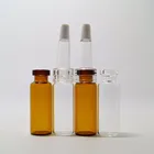Pharmaceutical Bottle Customized Brown Tube 10ml Glass Vials White Cap Chemistry Pharmaceutical Ampoule Bottle
