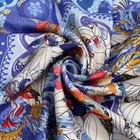 Purple Scarf Wensli New Arrival In Stock Scarves Purple Matte Silk Nano Scarf With Butterflies