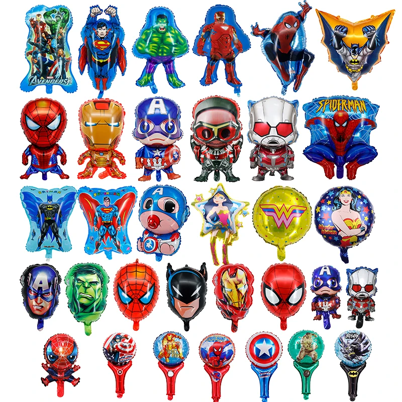 Cartoon Character Captain Spider Man Super Hero Super Man Foil Balloons  American Wonder Woman Hand Stick Globos For Party Decor - Buy Hero Balloon,Foil  Balloons Superheroes,Super Heroes Balloon Product on 