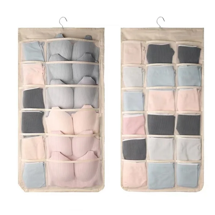 Non Woven Double Sided Thick Handing bag for Socks Bras Foldable Underwear Organizer Storage Bag