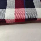 Red Check 2021 Fashionable 100% C Brushed Printed Red And Blue Check Custom Print Cotton Fabric