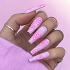 False False Nail Tips New Arrival Pre Order Extra Long Coffin False Nails Customize Logo Press On Nail Tips