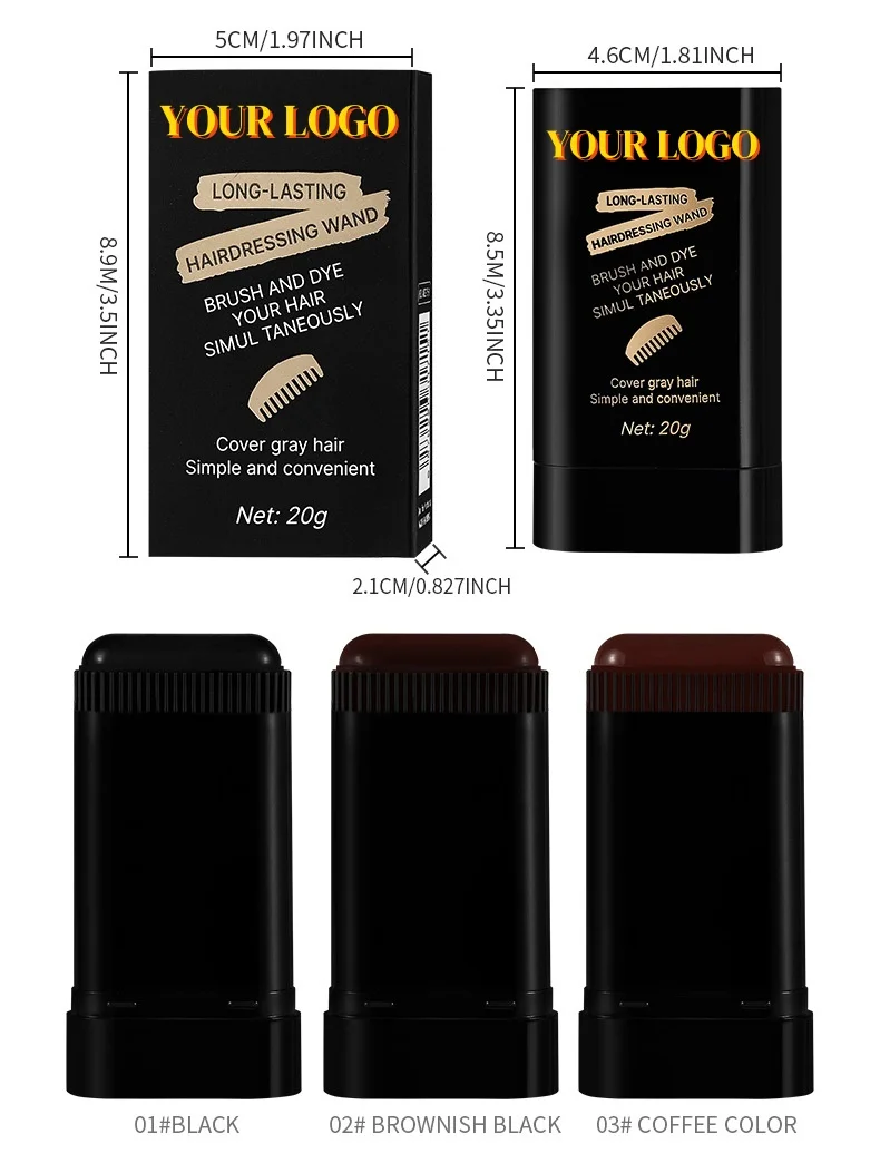 OEM ODM Custom Hairdressing Stick Private Label Wholesale Cover Gray Hair Portable Gentle Dyeing Hairdressing Wand Factory Price