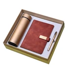 Gift Promotional Business Custom Stainless Steel Vaccum Flask Notebook Smart Flask Gift Set
