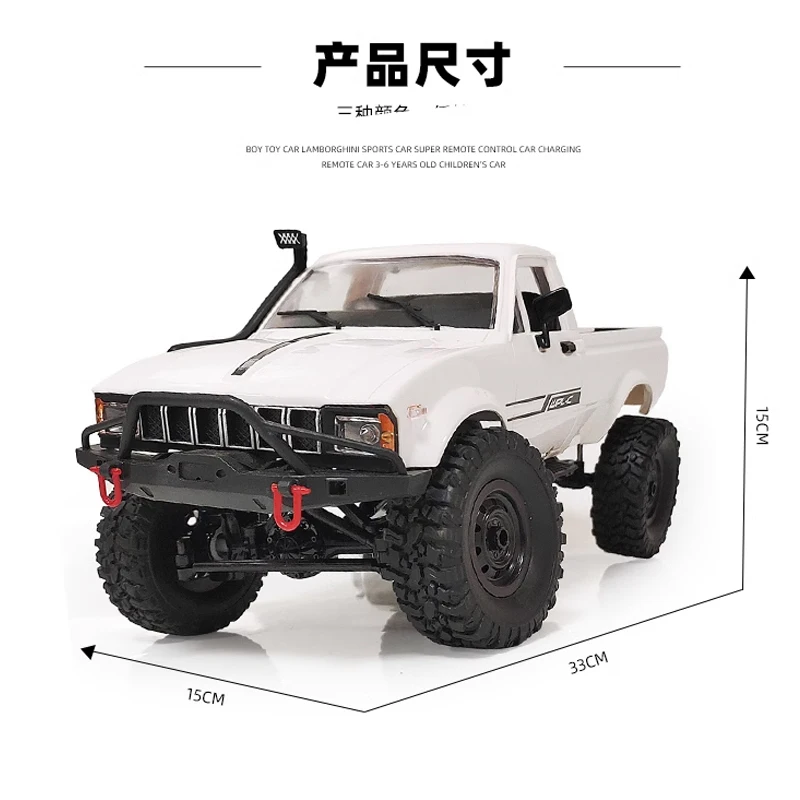 WPL C24-1 RC Crawler Offroad RC Truck 2.4 Ghz 1/16 All Terrain Car RTR Pickup with Led Light Remote Control Car Toys for Adults