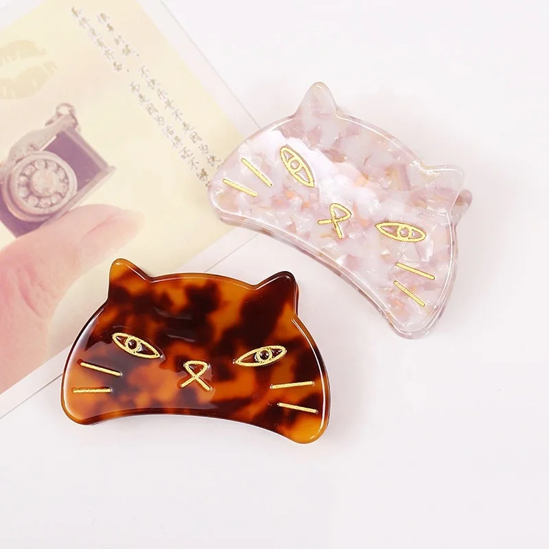 Summer High Fashion Cat Color Acetic Acid Clip Exquisite Shark and Leopard Hairpin Korean Internet Celebrity Hair Accessories