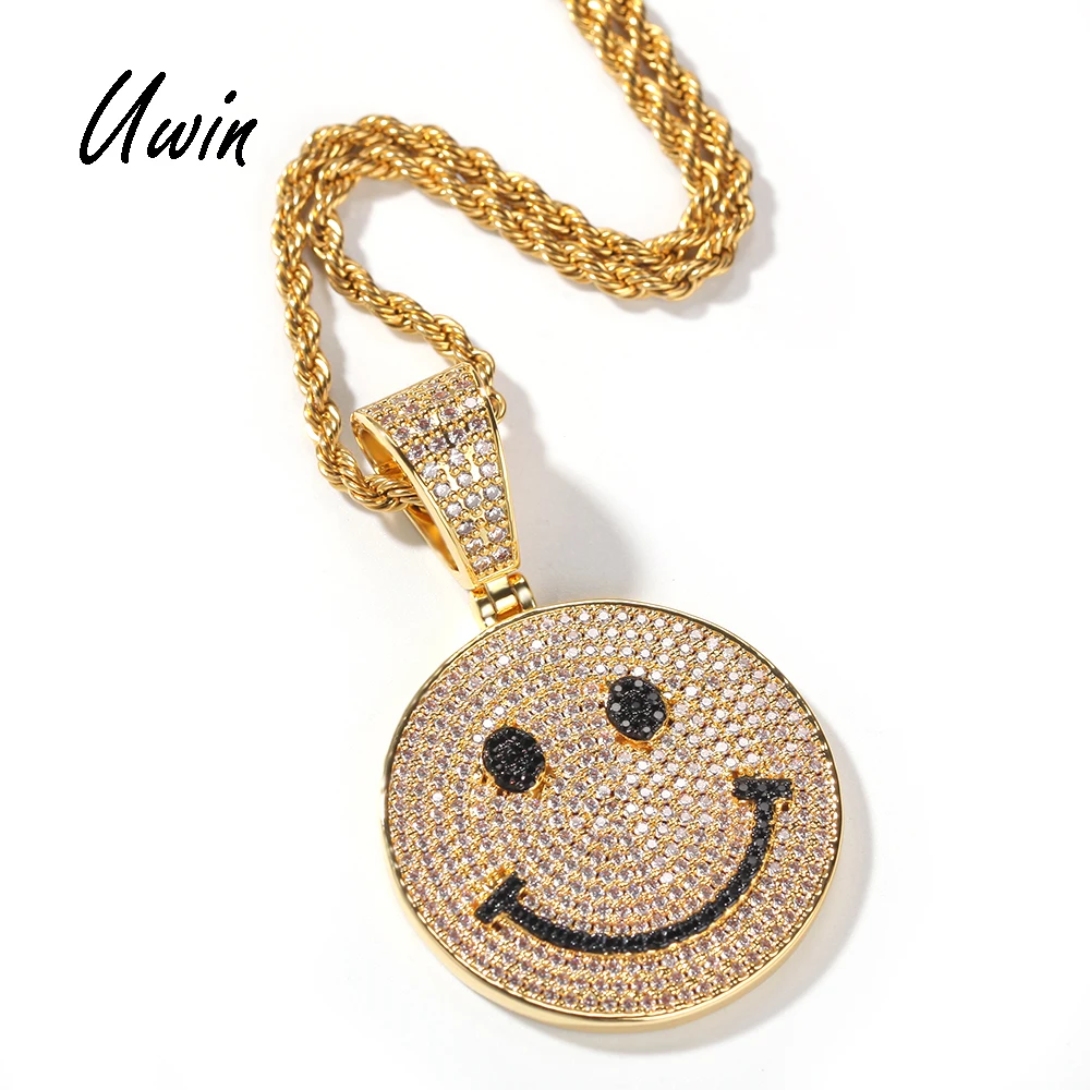 iced out smiley face pendant