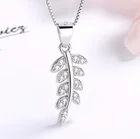 Silver Factory Direct Sale Leaf With Zircon S925 Sterling Silver Necklace