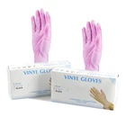 Gloves Vinyl Gloves Disposable Plastic Powder Free Examination Transparent Blue Pink Black Vinyl Pvc Gloves