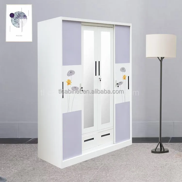 Custom 3-Door Steel Almirah Metal Wardrobe Cabinet Detachable Storage for Bedroom Closets Home Furniture