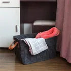 Hotsale Portative Multifunctional Retangle Recycle Toy/Book Felt Woven Storage Basket With 2 Handles