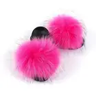 Slippers Leather Raccoon Xl Fur Slippers 2021 Leather Slippers Pink Leather Slippers