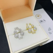 Shooting Star Auricle Earrings Studs Rapper Jewelry 925 Solid Silver Iced Out Jewelry Moissanite Stud Earrings