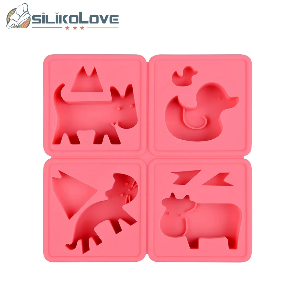 3D multi shape duck dog cat cow animal soap silicone making mold wax mould tools ice cube tray mold