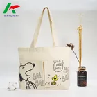 Cheap Plain Recycled Cotton Shopping Bag Canvas Tote Bag Custom Logo With Printing