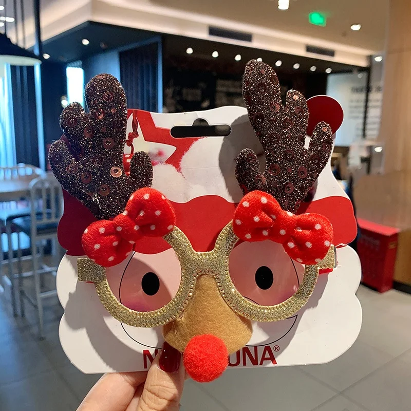 Christmas spectacle frames Female moose funny gift frames Wholesale Christmas student dress up gift party decorative mirrors