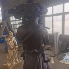 Brass Brass SCULPTURE Copper Brass Goddess Playing Flute