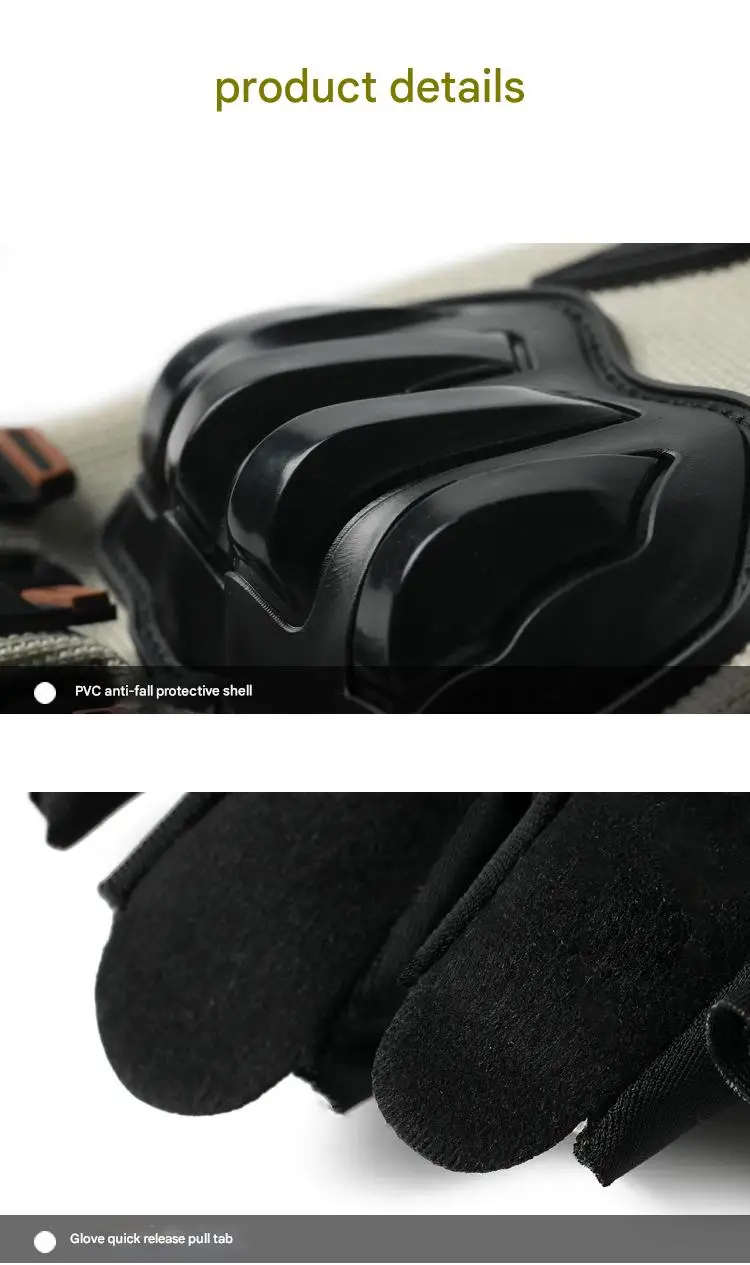 Men's Summer Half-Finger Racing Gloves Breathable Motorcycle Accessories Anti-Fall Non-Slip Wear-Resistant for Riding