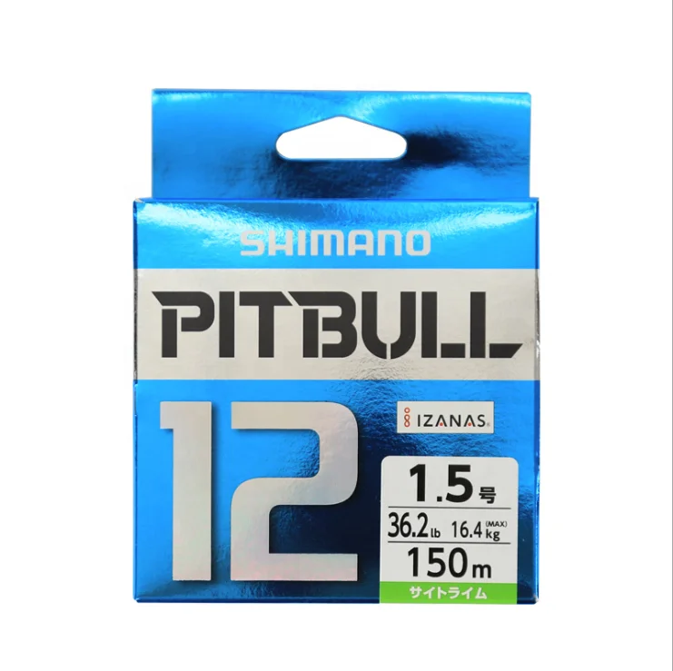 Shimano Pitbull X12 Lime Green 150m 28.4lb/12.9kg 1.2 Braided PE Line 572509 