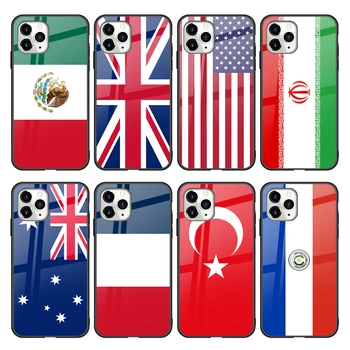 Hot Sale 2022 National Flags Design Phone Case For Iphone 12 Customable Tempered Glass Cover For Iphone 13 Pro Max