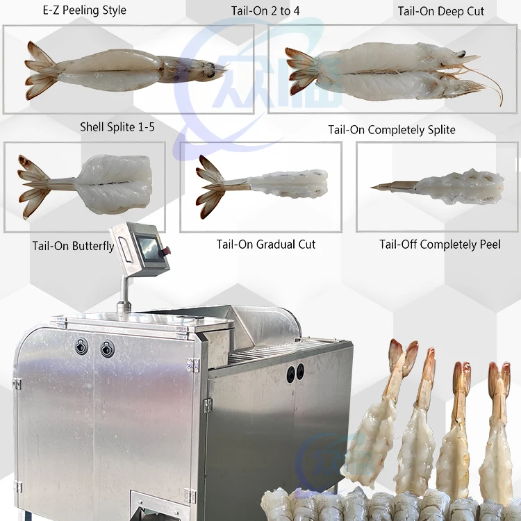 Seafood Shrimp Processing Open Back Shrimp Machinery And Equipment