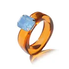 Diamond Summer Colorful Cute Fashion Jewelry Acrylic Diamond Rings Resin Rings Women